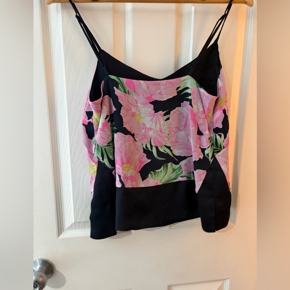 French Connection floral navy pink silk camisole tank size 2 - Picture 3 of 11